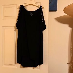 Coco Bianco size XL black cutout shoulders blouse